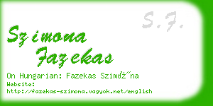 szimona fazekas business card